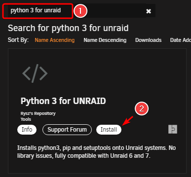 Unraid Install Python